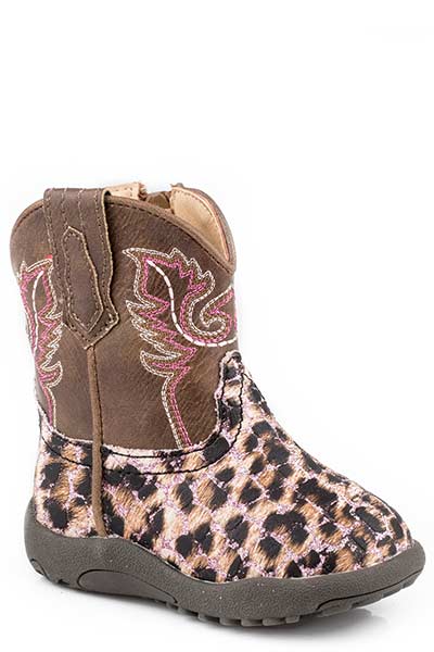 Roper Cowbabies Glitter Leopard Style 09-016-1901-2565 Girls Boots from Roper
