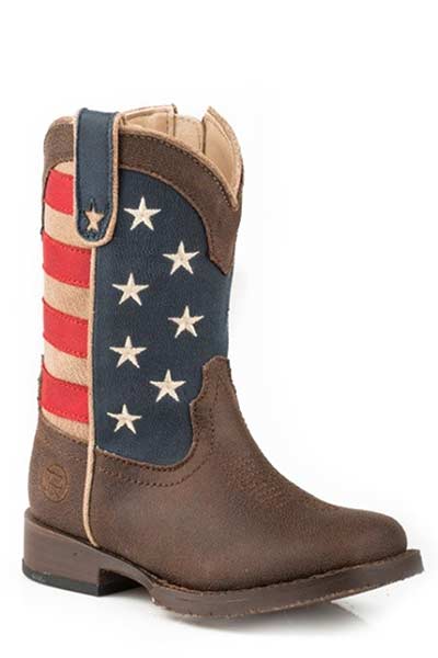 Roper Toddler Boys Square Toe American Patriot Boots Style 09-017-1902-0380 Boys Boots from Roper