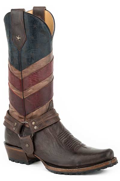 ROPER MENS OLD GLORY HARNESS BIKER BOOTS STYLE 09-020-7001-1164 Mens Boots from Roper