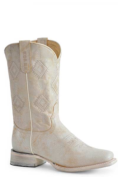 Roper Ladies Square Toe White Aztec Boot Style 09-021-7016-8510 Ladies Boots from Roper