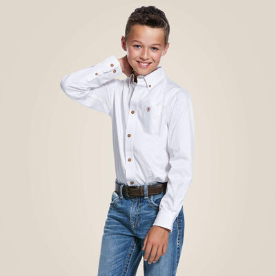 ARIAT SOLID TWILL CLASSIC FIT BOYS SHIRT STYLE 10030162 Boys Shirts from Ariat