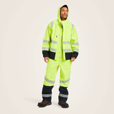 Ariat Mens FR Hi-Vis Hooded Waterproof Jacket Style 10041788 Mens Outerwear from Ariat