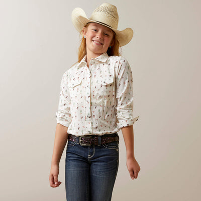 Ariat Girls Santa Fe Shirt Long Sleeve Shirt Style 10044972- Premium Girls Shirts from Ariat Shop now at HAYLOFT WESTERN WEARfor Cowboy Boots, Cowboy Hats and Western Apparel