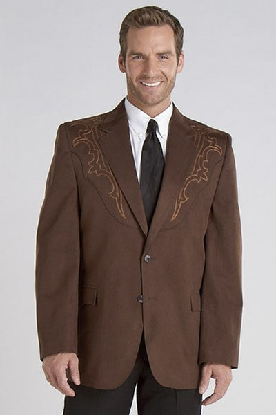 CIRCLE S GALVESTON BOOT-STITCHED MICROSUEDE SPORT COAT STYLE CC6525A-27 Mens Outerwear from Sidran/Suits