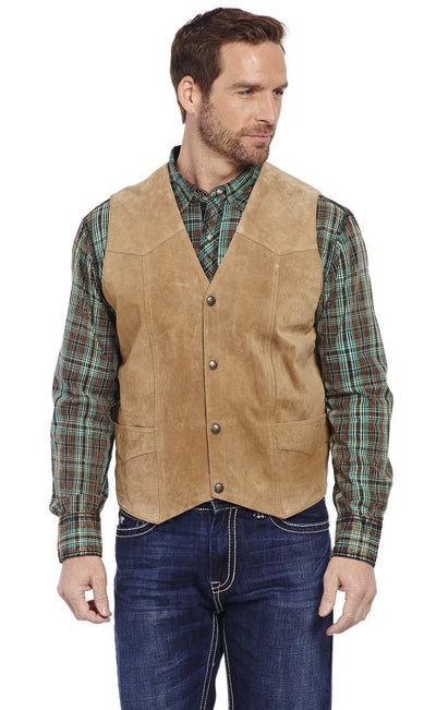 Cripple Creek Mens Suede Leather Vest Style ML3061-24 Mens Outerwear from Sidran/Suits