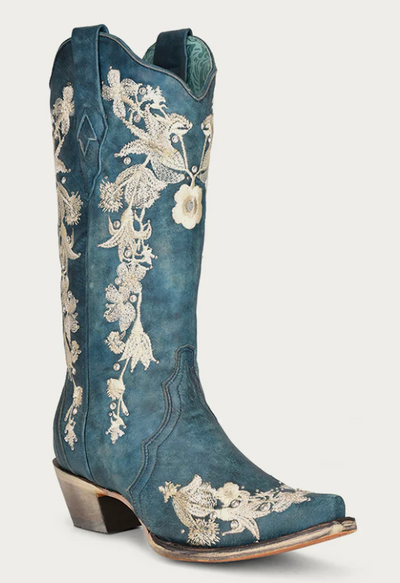 CORRAL LADIES BLUE STUD AND EMBROIDERY BOOTS STYLE A4361 Ladies Boots from Corral Boots