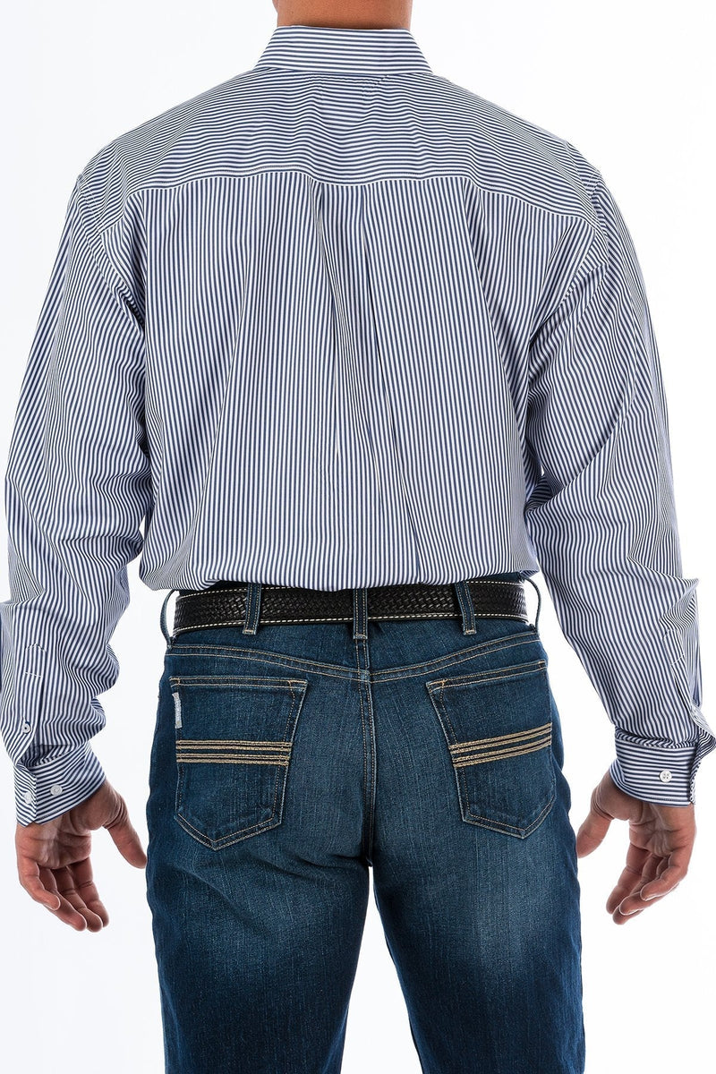 Men's Cinch Geometric Print Button-Down Western Shirt-Royal Blue