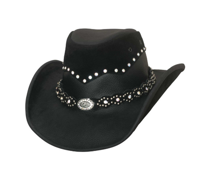 Bullhide Ladies Leather Hat Back in Black Style 4064BL Ladies Hats from Monte Carlo/Bullhide Hats