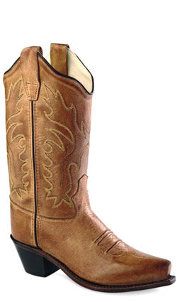 Jama Childrens Brown Cowboy Snip Toe Boots Style CF8229 Girls Boots from Old West/Jama Boots