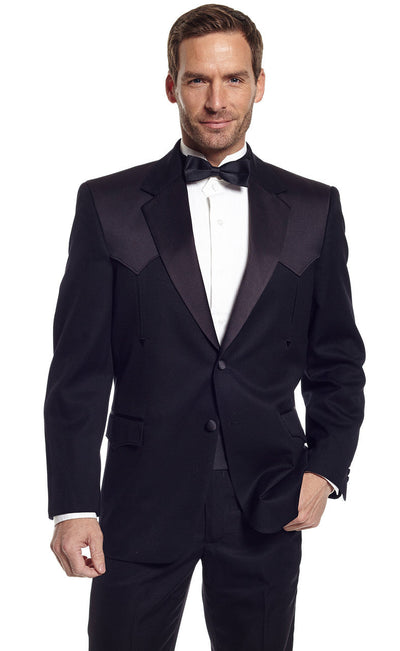 Circle S Traditional Western Tuxedo Coat in Black Style CT0129-41 Mens Outerwear from Sidran/Suits