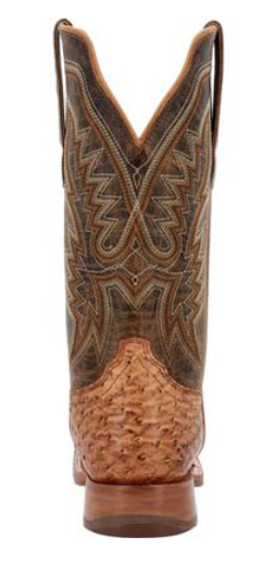 MENS DURANGO PREMIUM EXOTIC FULL-QUILL OSTRICH CHESTNUT WESTERN BOOT
