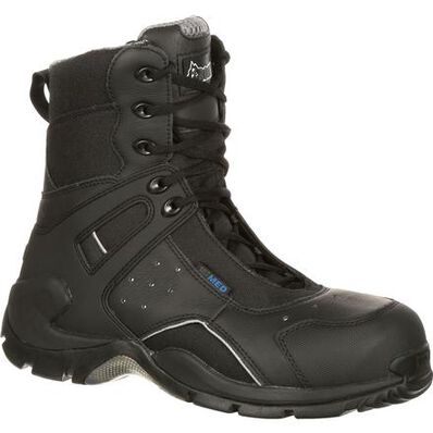 ROCKY MENS 1ST MED CARBON FIBER TOE PUNCTURE-RESISTANT SIDE-ZIP WATERPROOF PUBLIC SERVICE BOOT STYLE FQ0911113 Mens Workboots from Rocky