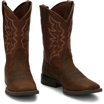 Justin Mens Stampede Square Toe Western Boots Style 7222 Mens Boots from JUSTIN BOOT COMPANY