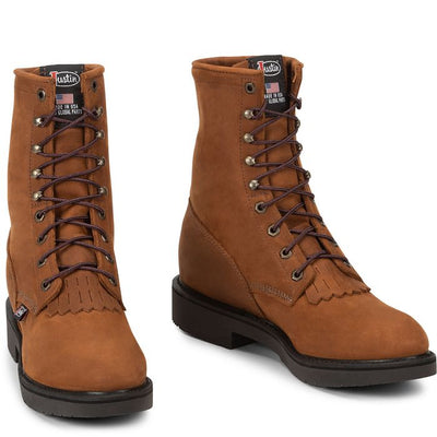 Justin Bark Original Laceup Conductor Work Boot Style 760 Mens Boots from JUSTIN BOOT COMPANY