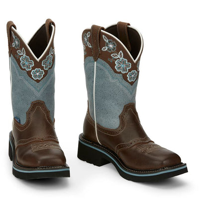 Justin Ladies Starlina Blue Boots Style GY9950 Ladies Boots from JUSTIN BOOT COMPANY