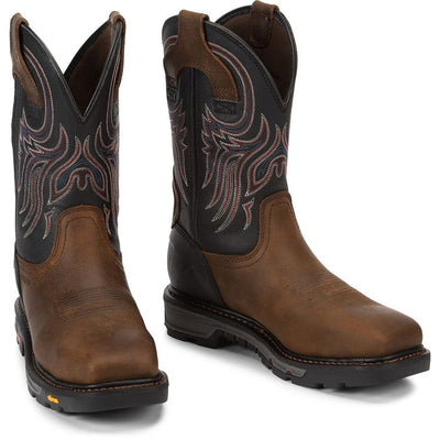 Justin Mens Tanker Steel Toe Western Work Boots Style WK2104 Mens Workboots from JUSTIN BOOT COMPANY