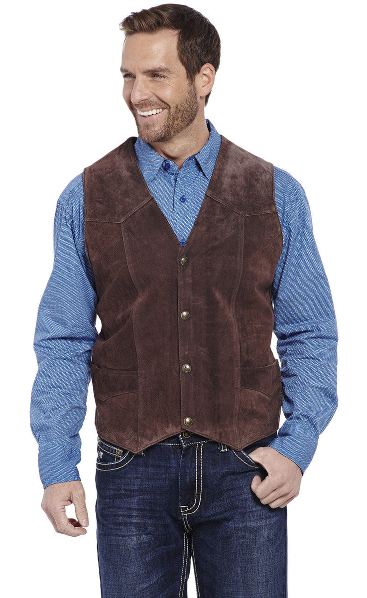 Cripple Creek Mens Suede Leather Vest Style ML3061