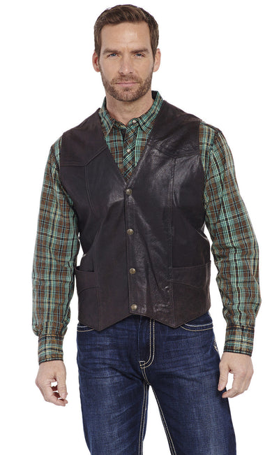 CRIPPLE CREEK MENS ANTIQUE SUEDE LEATHER VEST STYLE ML3061A-90 Mens Outerwear from Sidran/Suits