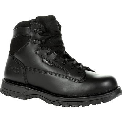 ROCKY MENS PORTLAND BLACK SIDE ZIP WATERPROOF PUBLIC SERVICE BOOT STYLE RKD0071 Mens Boots from Rocky