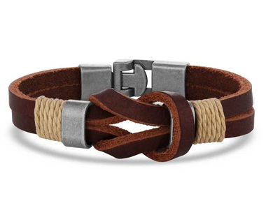 Montana Silversmiths Mens Stronger Together Leather Bracelet Style BC5042 MENS ACCESSORIES from Montana Silversmith