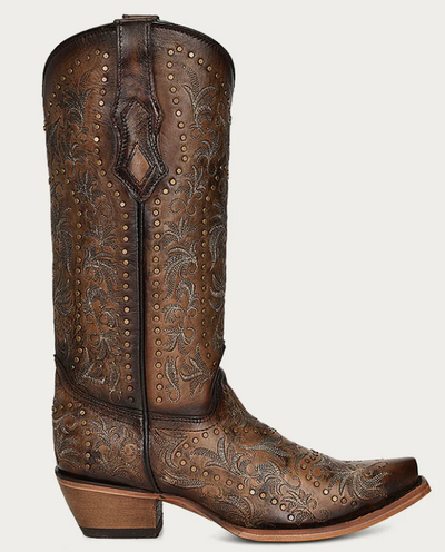 CORRAL MAPLE EMBROIDERY STUDS SNIP TOE BOOTS STYLE C3972 Ladies Boots from Corral Boots