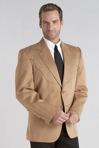 CIRCLE S GALVESTON BOOT-STITCHED MICROSUEDE SPORT COAT STYLE CC6525A-26 Mens Outerwear from Sidran/Suits