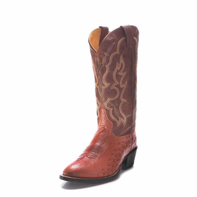 Tony Lama Mens Cognac Smooth Quill Ostrich Boots Style O6081 Mens Boots from Tony Lama