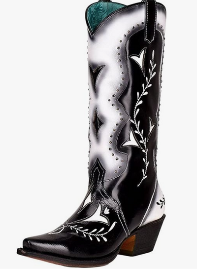 CORRAL BLACK AND WHITE SNIP TOE BOOTS STYLE Z0132 Ladies Boots from Corral Boots