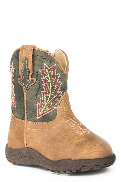 Roper Western Boots Boy Cowbabies Faux Leather Zip Style 09-016-1900-0077 Boys Boots from Roper