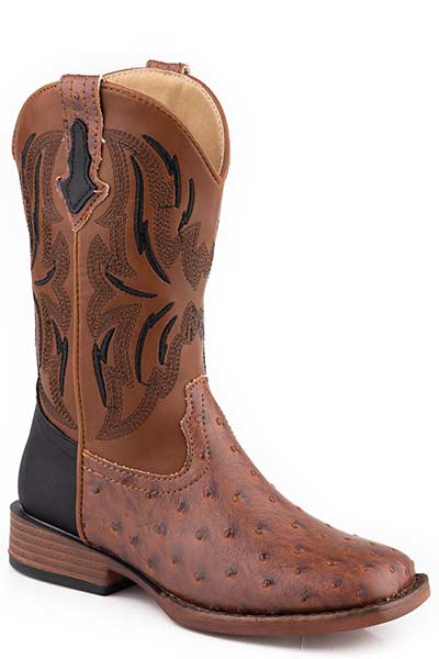 Roper Boys Ostrich Square Toe Dalton Boots Style 09-018-1900-3118 Boys Boots from Roper