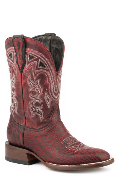 STETSON WOMENS MEADOW BLACK CHERRY SHARK VAMP RED COWBOY BOOT STYLE 12-021-1852-0901 Ladies Boots from Stetson Boots and Apparel