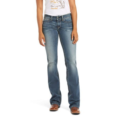 Ariat R.E.A.L. Mid Rise Stretch Whipstitch Boot Cut Jean Style 10016202 Ladies Jeans from Ariat