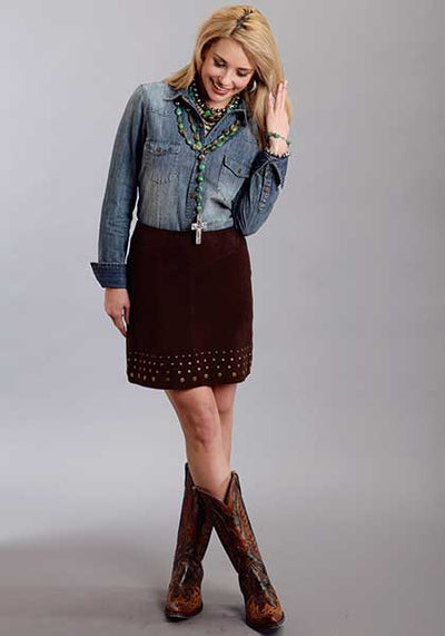 Stetson Ladies Collection Suede Lambskin Skirt Style 11-060-0539-0600 Ladies Dresses/Skirts from Stetson Boots and Apparel