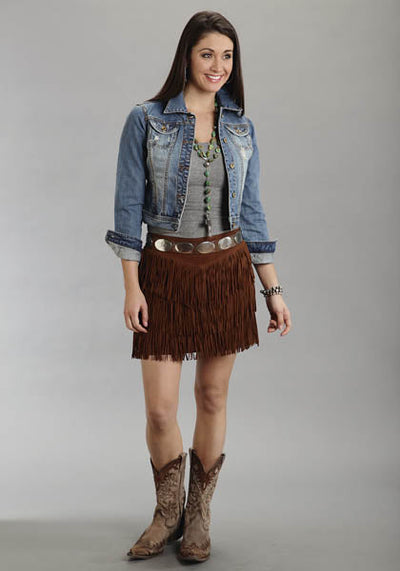 Stetson Ladies Collection Suede Fringe Skirt Style 11-060-0539-0708 Ladies Dresses/Skirts from Stetson Boots and Apparel