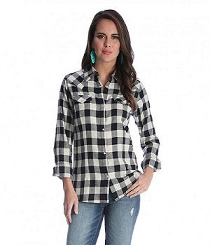 Wrangler Ladies' Assorted Long Sleeve Flannel Shirt Style LW011FA Ladies Shirts from Wrangler