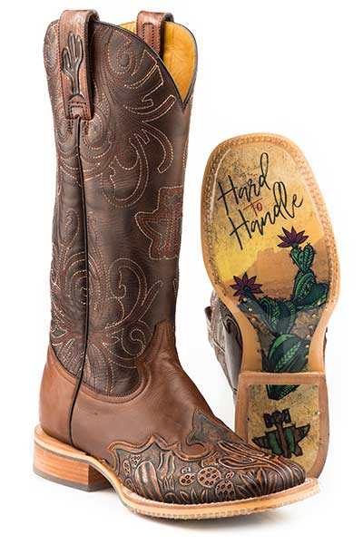 Tin Haul Ladies Cactooled Hard To Handle Sole Cowboy Boots Square Toe Style 14-021-0007-1350 Ladies Boots from Tin Haul