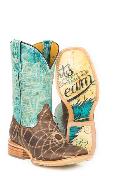 Tin Haul Dreamcatcher Cowgirl Boots Square Toe Style 14-021-0007-1296 Ladies Boots from Tin Haul