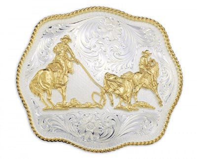 Montana Silversmith Scalloped Team Roping Buckle Style 1930 MENS ACCESSORIES from Montana Silversmith