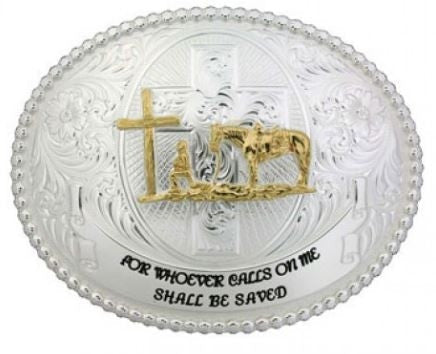 Montana Silversmiths Belt Buckle Mens Christian Cowboy Silver G868-731