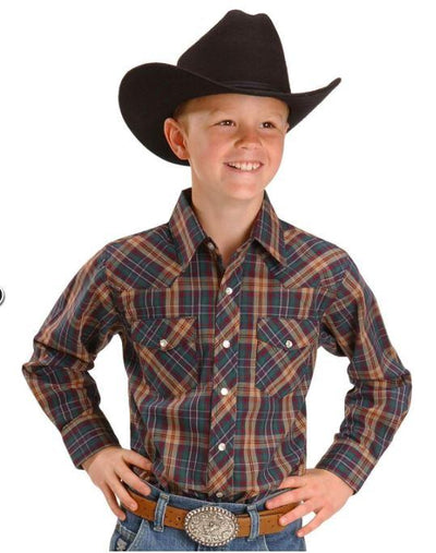 Wrangler Boys Assorted Plaid Western Shirt Style 201WAAL Boys Shirts from Wrangler