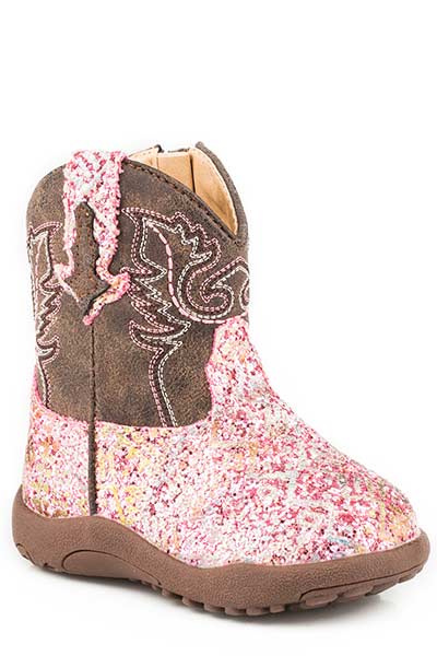 Roper Infant Girls Glitter Aztec Western Boots Round Toe Style 09-016-1225-2062 Girls Boots from Roper