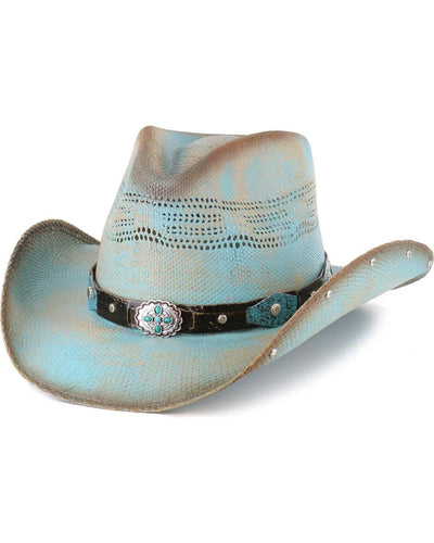 Bullhide Girls Sun West Concho Straw Hat Style 2930 Ladies Hats from Monte Carlo/Bullhide Hats