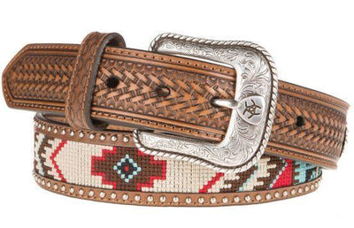 MF Western Ariat Mens Bown Aztec Beaded Belt Style A1033297 MENS ACCESSORIES from MF Western