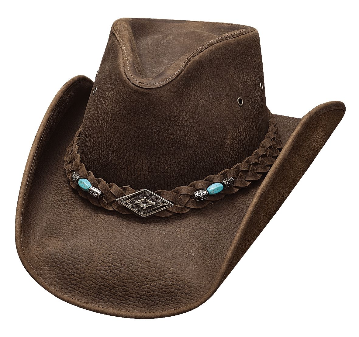Bullhide Royston Leather Cowgirl Hat Brown Size XL Bullhide Royston - Leather Cowboy Hat (Small, Chocolate) at  main image 4