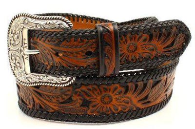 MF Western Ariat Men's Genuine Leather Embossed Floral Belt Style A10304107 MENS ACCESSORIES from MF Western