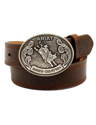 MF Western Ariat Boys Bull Rider Brown Leather Belt Style A1305802 Boys Belts from MF Western