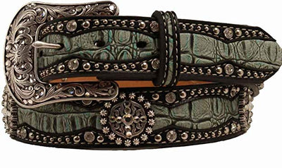 MF Western Ariat Womens Gator Print Leather Belt Style A1516828 Ladies Belts from MF Western