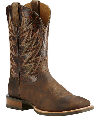 ARIAT MENS CHALLENGER BRANDING IRON BROWN WESTERN BOOTS STYLE 10018695 Mens Boots from Ariat