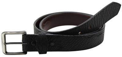 Gingerich Men's Black Shrunken Bison With Scalloped Tabs Style 8245-10 MENS ACCESSORIES from Gingerich