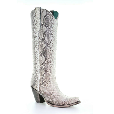 Corral Ladies Natural Python Zipper Tall Top Boots Style A3789 Ladies Boots from Corral Boots